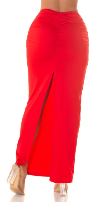 Maxi Skirt with Ring detail Red
